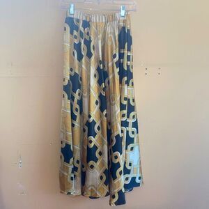 Y2K Black and Gold SiIky Maxi Skirt